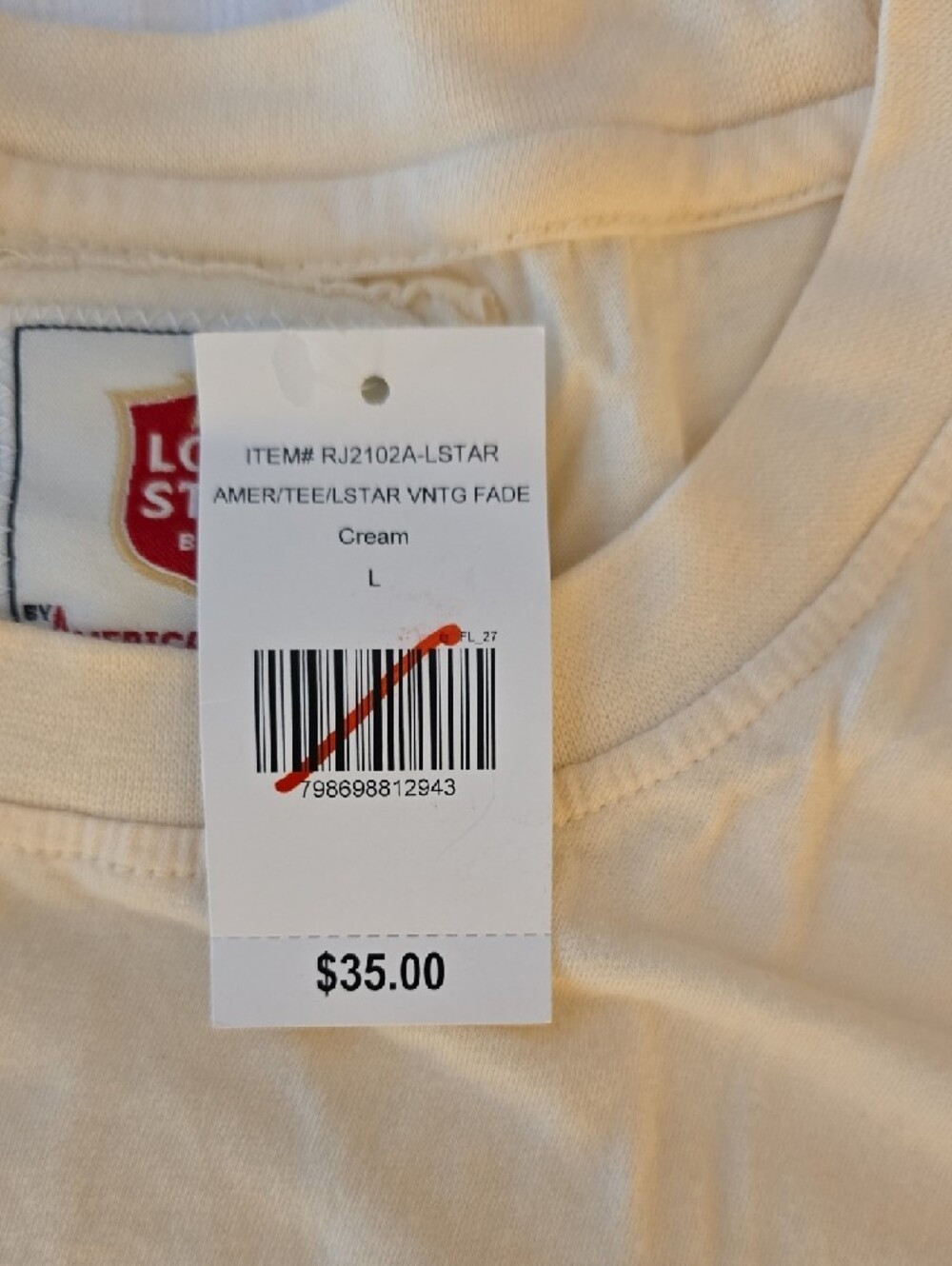 Lone Star Beer Graphic Tee - Cream Short Sleeve - Picture 2 of 2